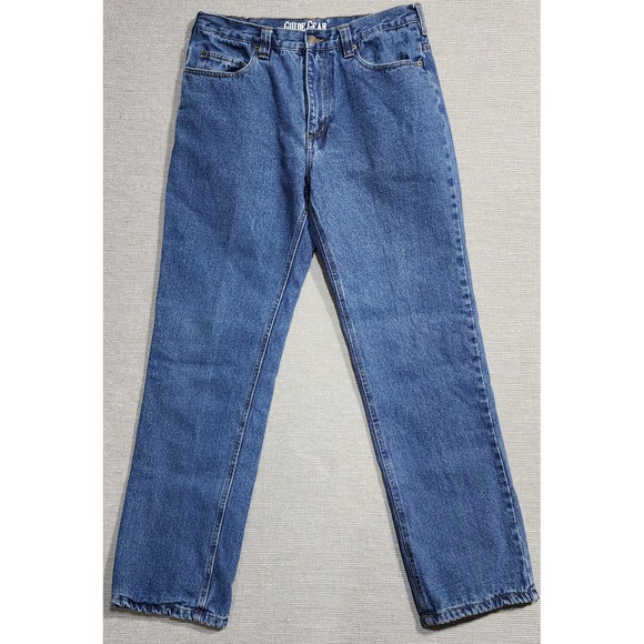 Guide Gear Mens Flannel Lined Jeans Blue Denim Plaid Lining 36x34 Warm Rugged - Picture 4 of 10